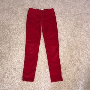 abercrombie girls Corduroy pants size 10 slim red